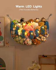 MORCCO stuffed animal hammock toy-organizer stores plush toys and small items neatly.