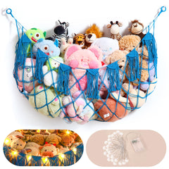 MORCCO stuffed animal hammock wall-mount saves space and keeps toys accessible.