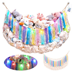 MORCCO stuffed animal hammock wall-mounted setup for space-saving toy organization