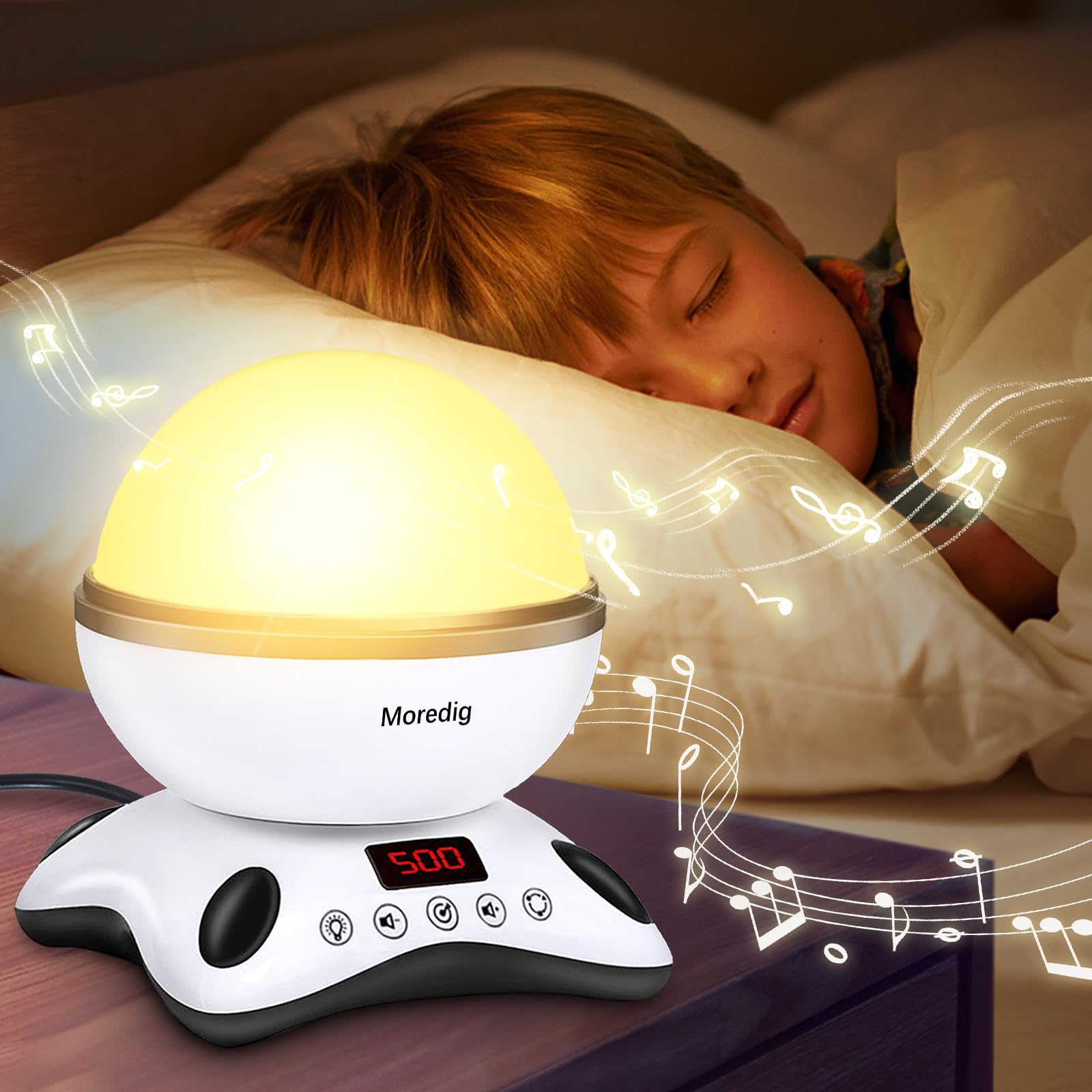 Moredig night light rotation feature projecting moving images on ceiling