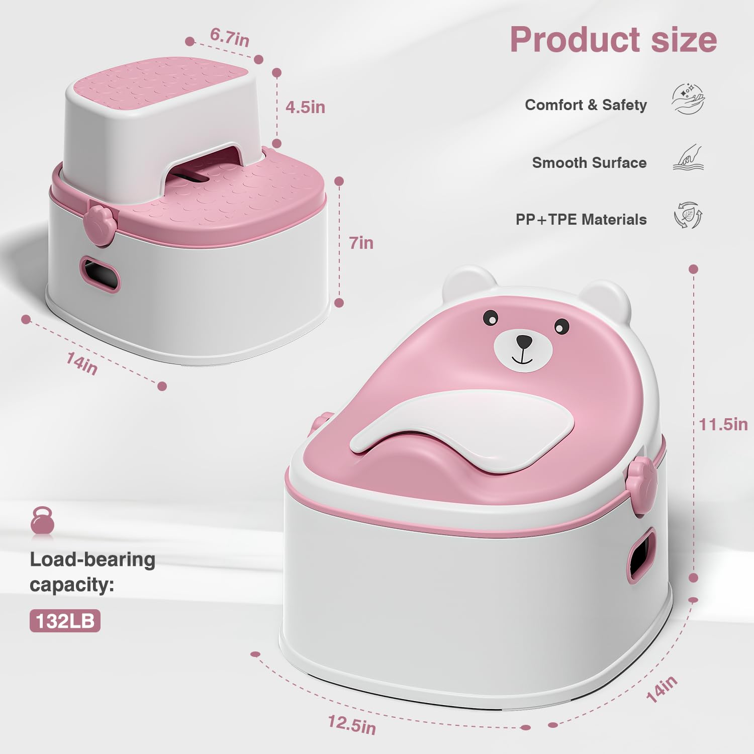 MoreFeel antislip-base-textured-steps emphasize stability for wiggly toddlers during training.