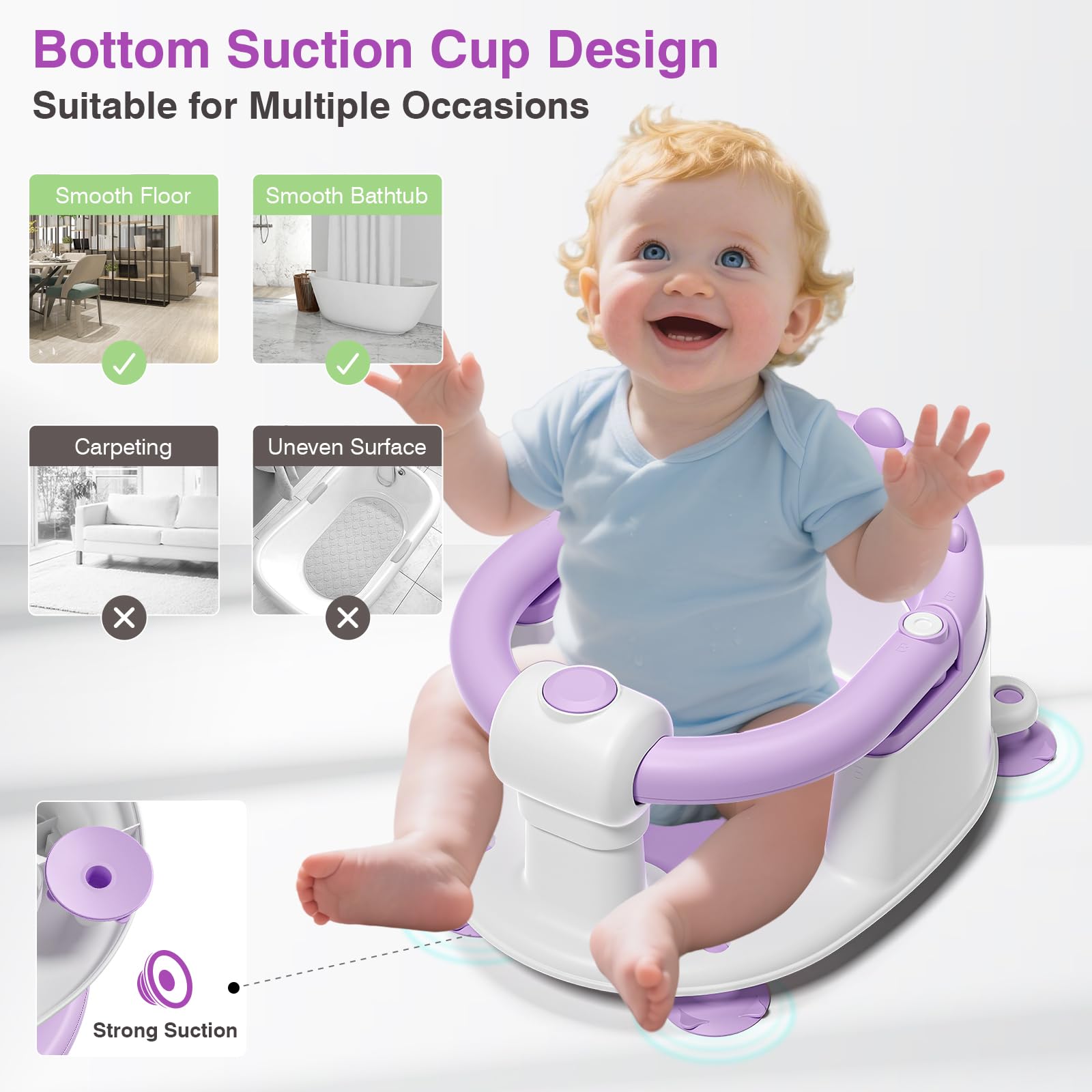 MoreFeel bath seat cushion delivers ultra-soft support against baby's delicate skin.
