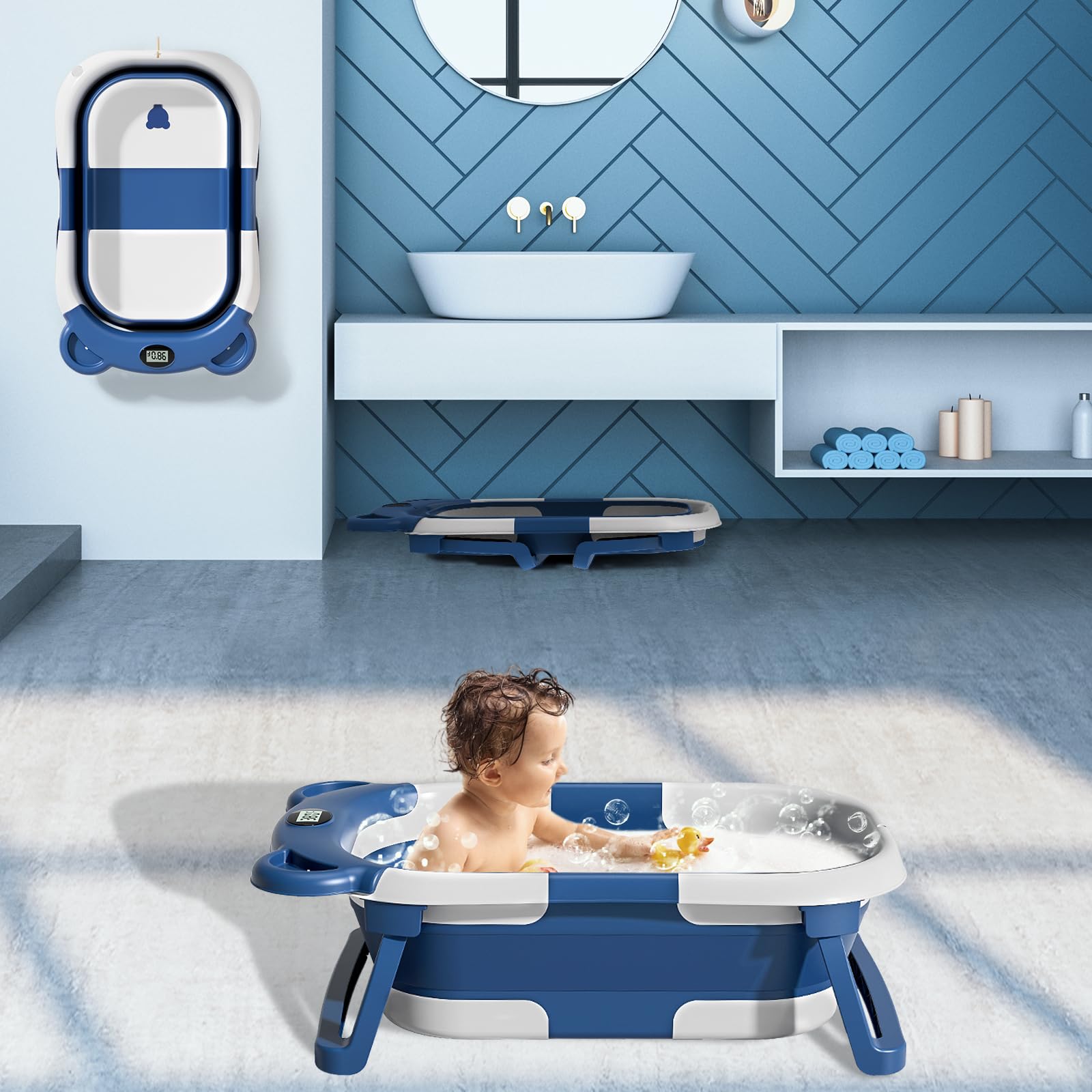 MoreFeel collapsible bathtub made of PP and TPE materials for skin-friendly safety
