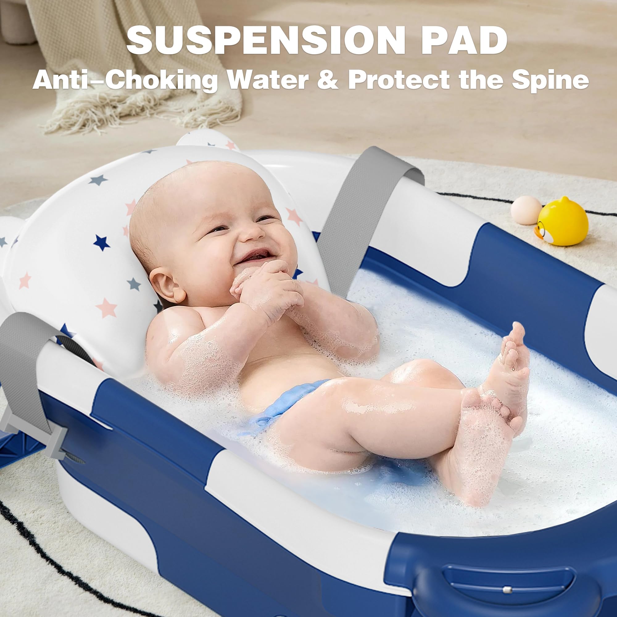 MoreFeel collapsible bathtub real-time temperature sensor for safe water checks