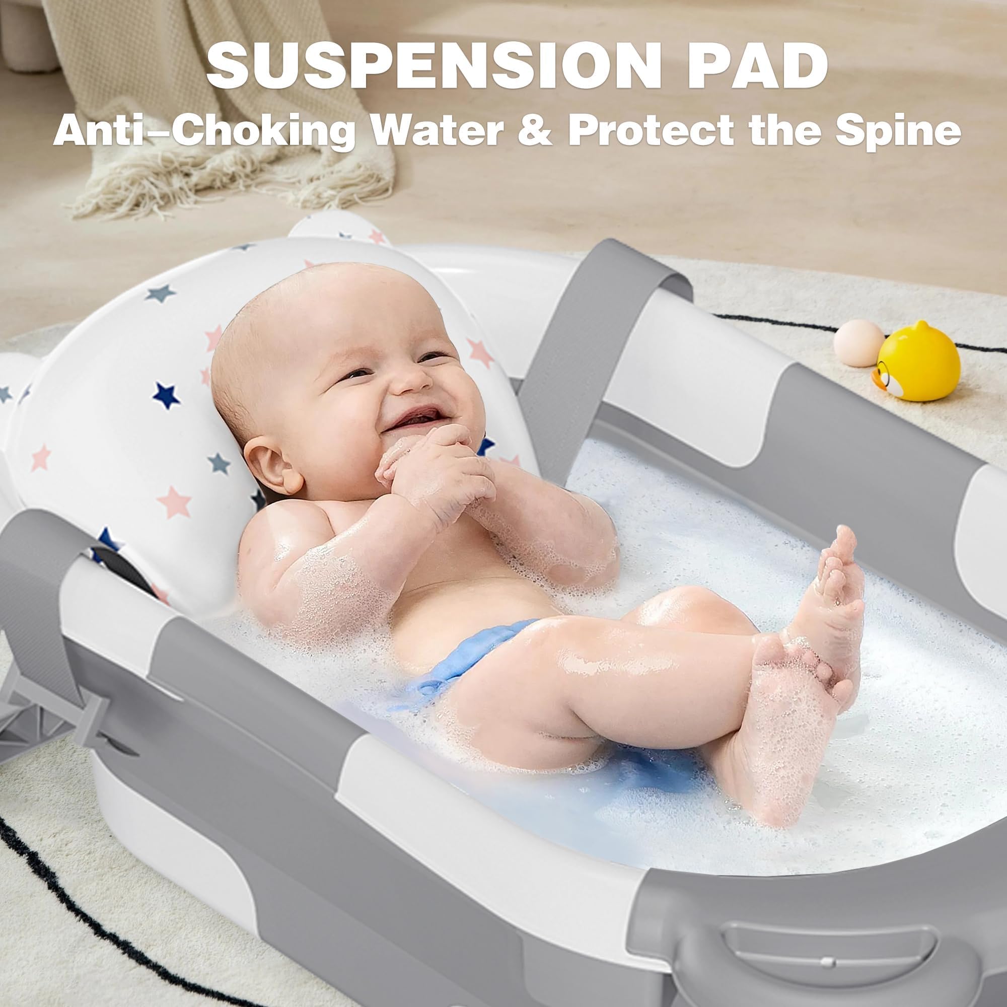 MoreFeel bath thermometer display shows real-time water temperature for comfortable baths.
