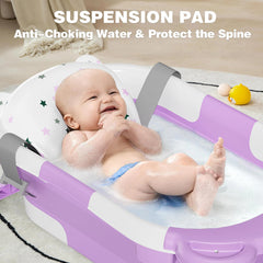 MoreFeel collapsible bathtub thermometer display shows water temperature