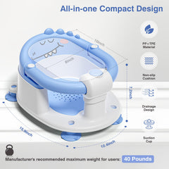 MoreFeel dinosaur-themed bath seat adds playful vibes and simple setup.