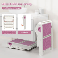 MoreFeel toddler stool anti-slip pads provide stable grip on bathroom floors.