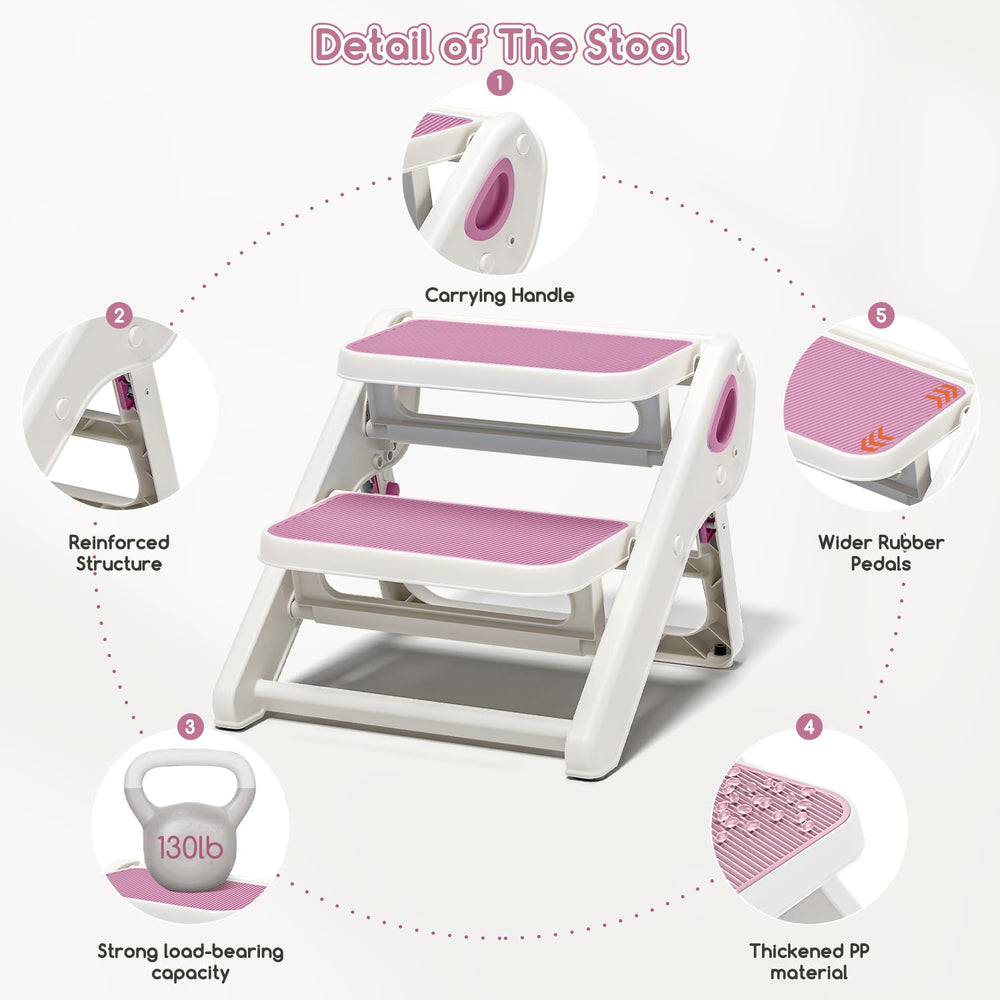 MoreFeel foldable stool aids independent bathroom routines and handwashing habits today.