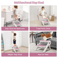 MoreFeel foldable toddler stool non-slip surface keeps little feet secure during step-ups.