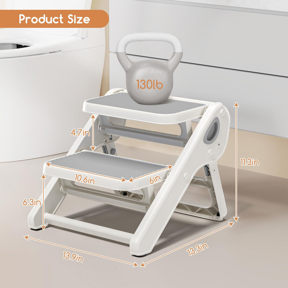 MoreFeel independence-focused stool helps kids reach sink or counter during routines.
