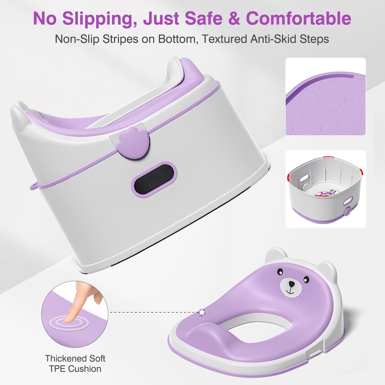 MoreFeel soft TPE seat cushions delicate hips for comfortable sitting.