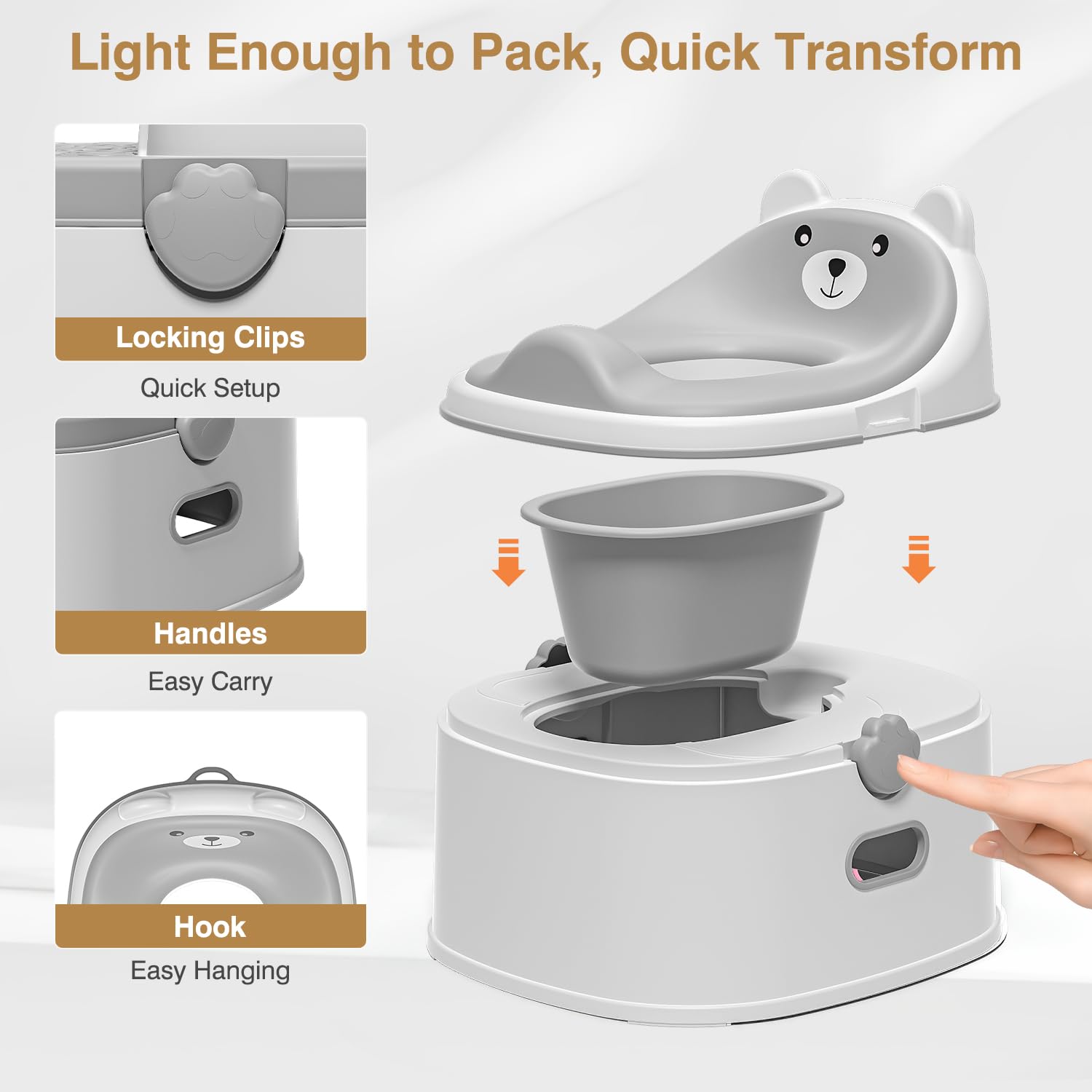 MoreFeel soft TPE seat adds comfort for sensitive toddler hips.
