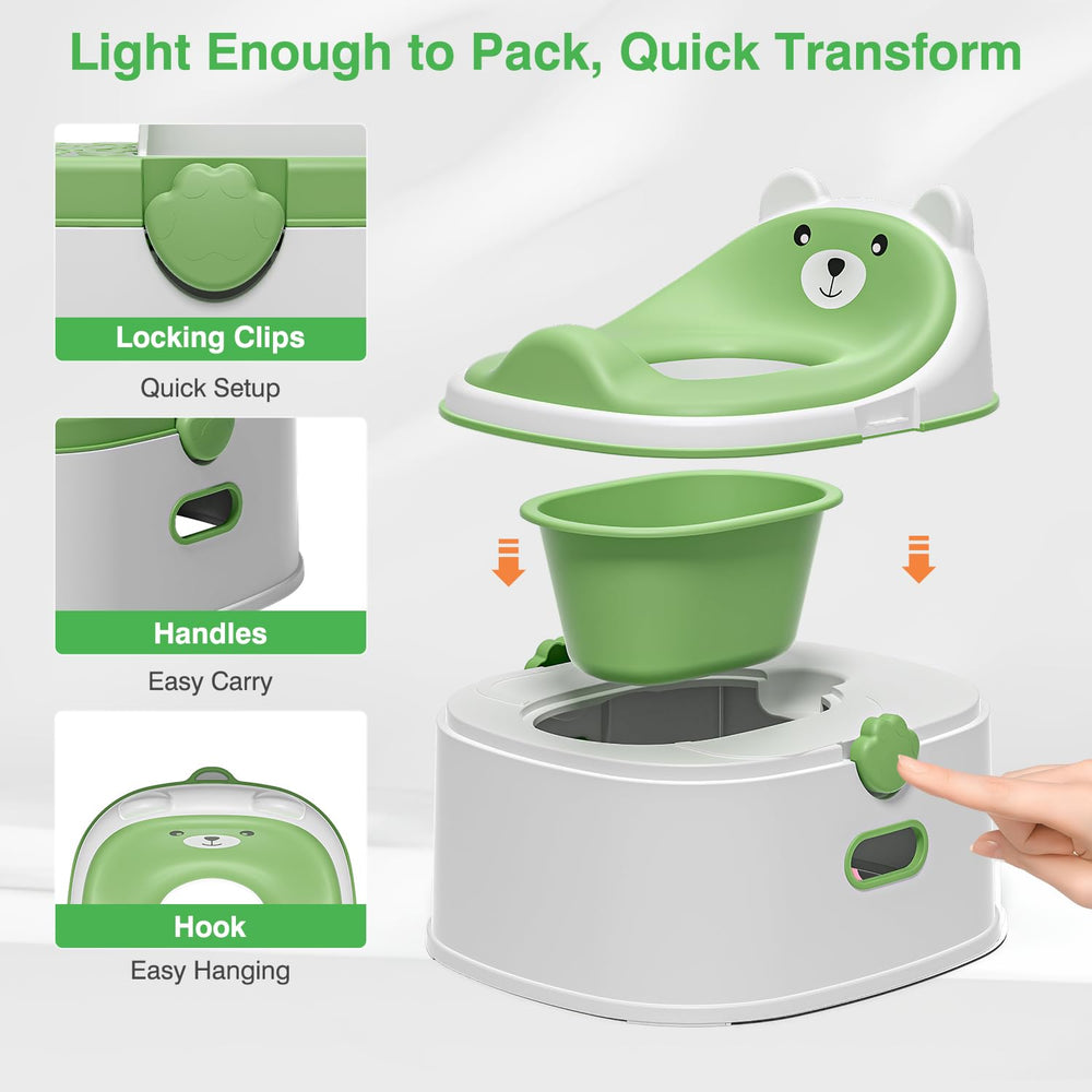 MoreFeel toddler potty easy-clean-surface focuses on wipe-clean plastic surfaces.