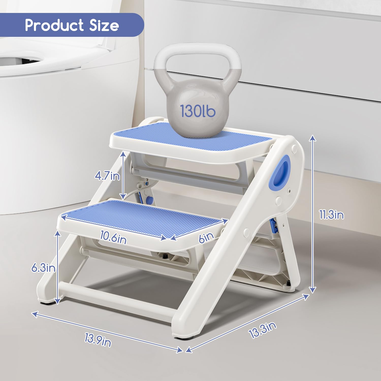 MoreFeel non-slip surface on toddler stool for secure stepping