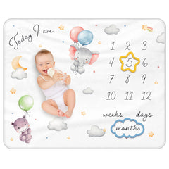 Moreiriny blue cloud milestone marker closeup shows event markers for baby age milestones