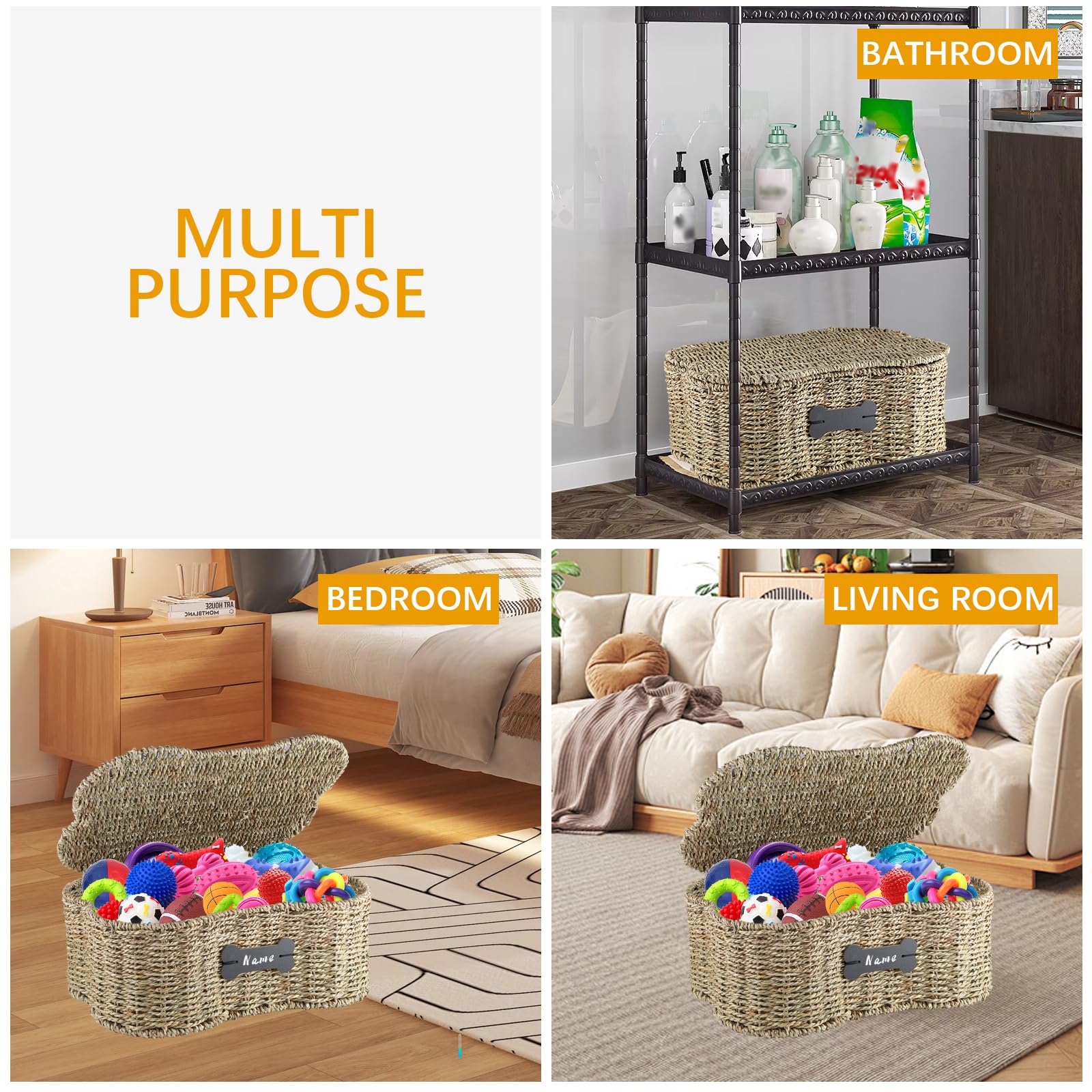 Morezi dog toy storage in living room keeping area organized
