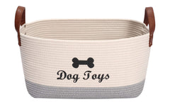 Morezi large cotton dog toy basket front view shows ample toy storage and neutral decor.