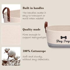 Morezi neutral gray beige dog toy bin styled in living room for decor and organization.