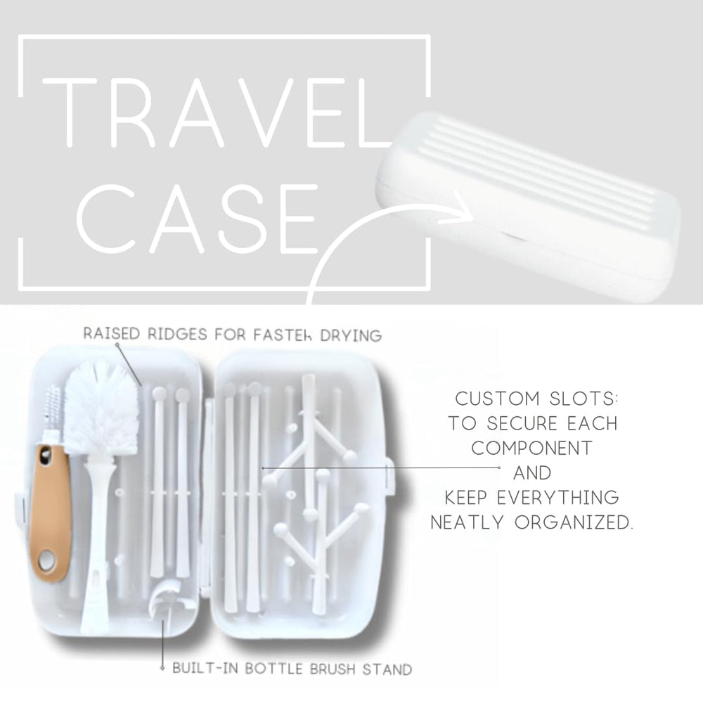 Morgan and Brooks organized slots keep tools tidy during travel.