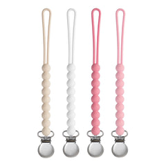 MORIBOX pacifier clip beige keeps pacifier within reach and clean for busy babies.