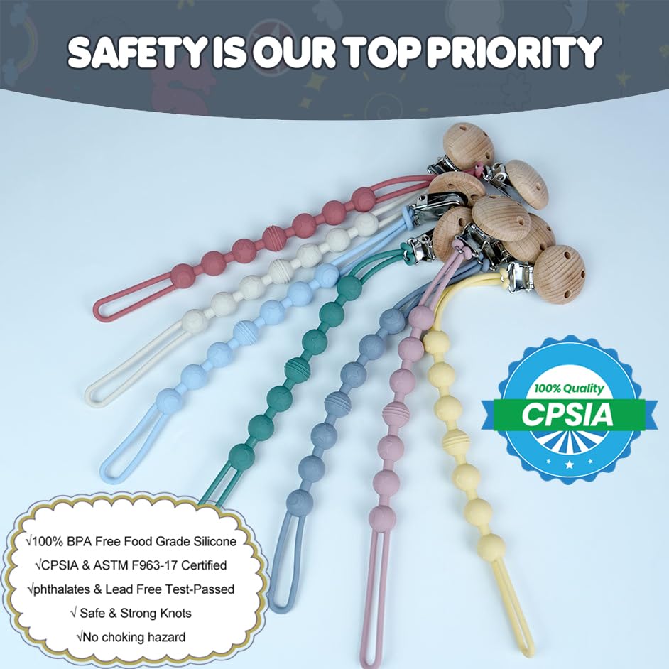 MORIBOX pacifier clip gblue pack features chic vintage tones for stylish baby gear.