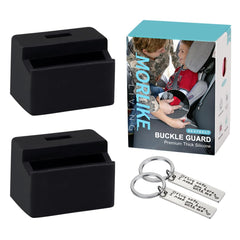 MORLIKE LIVING silicone buckle guard top view shows durable seatbelt protection for kids