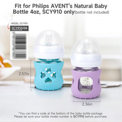 Morlike Living blue silicone sleeve on bottle highlights cushioned protection during feeding