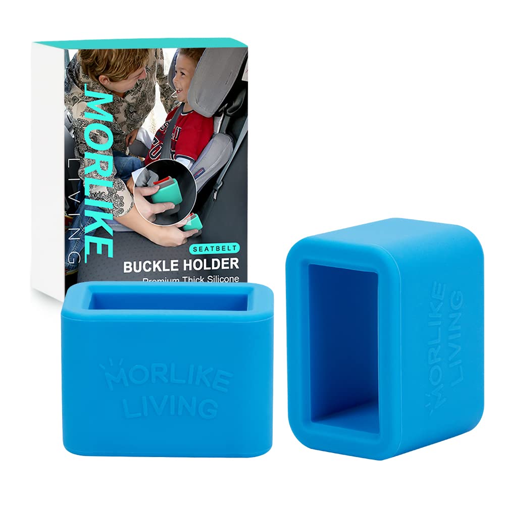 Morlike Silicone Buckle Holder Blue 2-Pack keeps buckles upright for easy access.