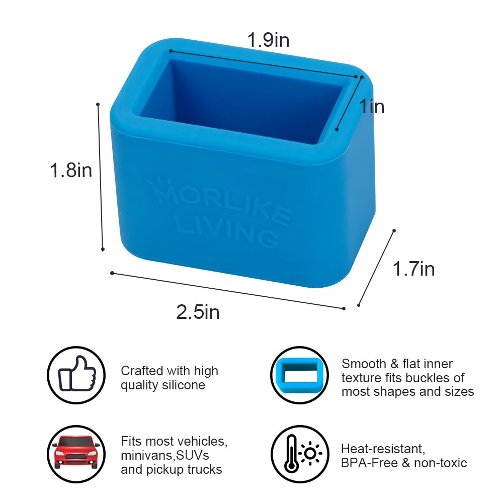 Morlike Silicone Buckle Holder Blue closeup highlights soft, durable silicone material.