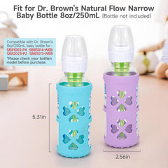 Morlike silicone sleeve in blue covers glass bottle, adds durable protection