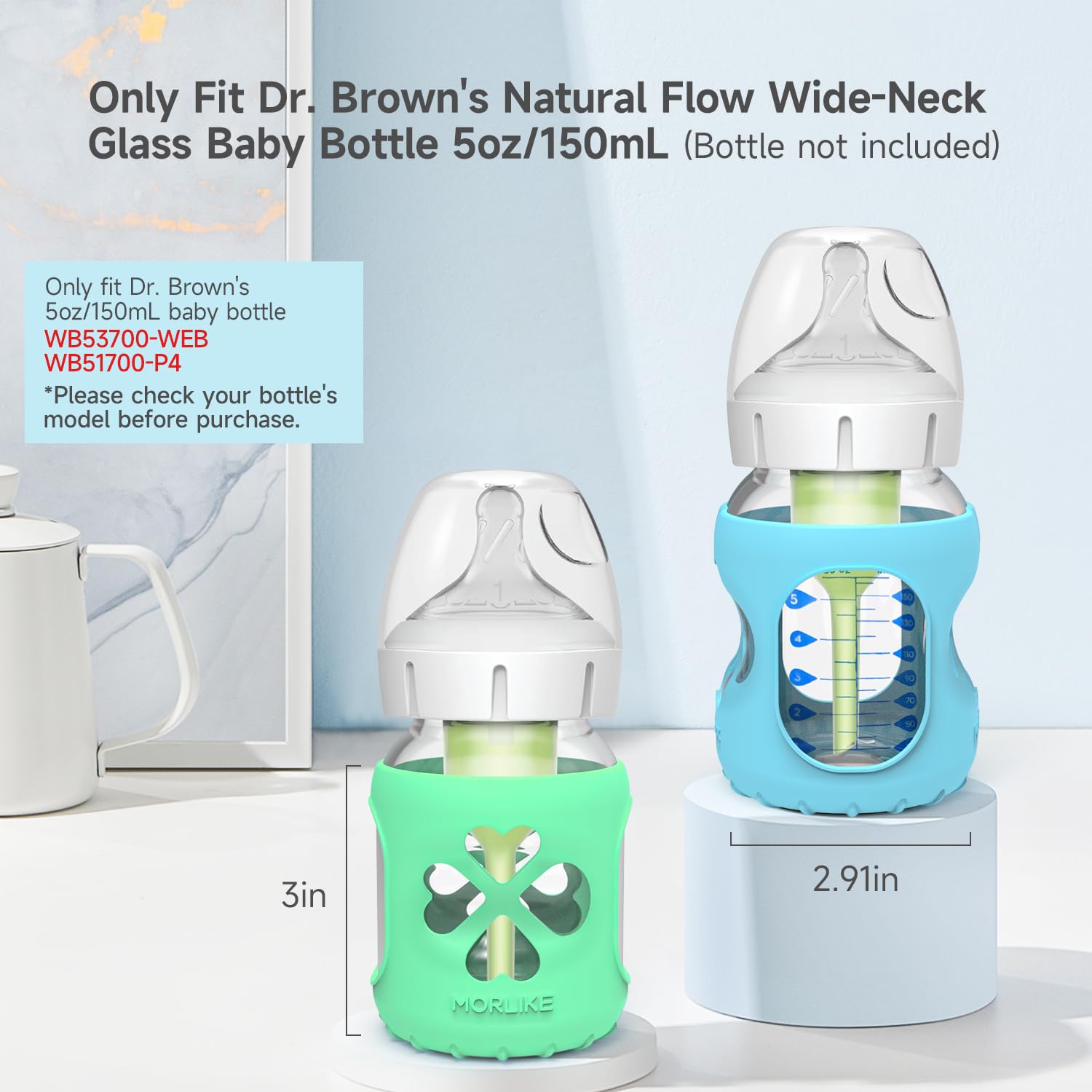 MORLIKE Dr. Brown's wide-neck sleeve - easy-grip design for daily feeds.