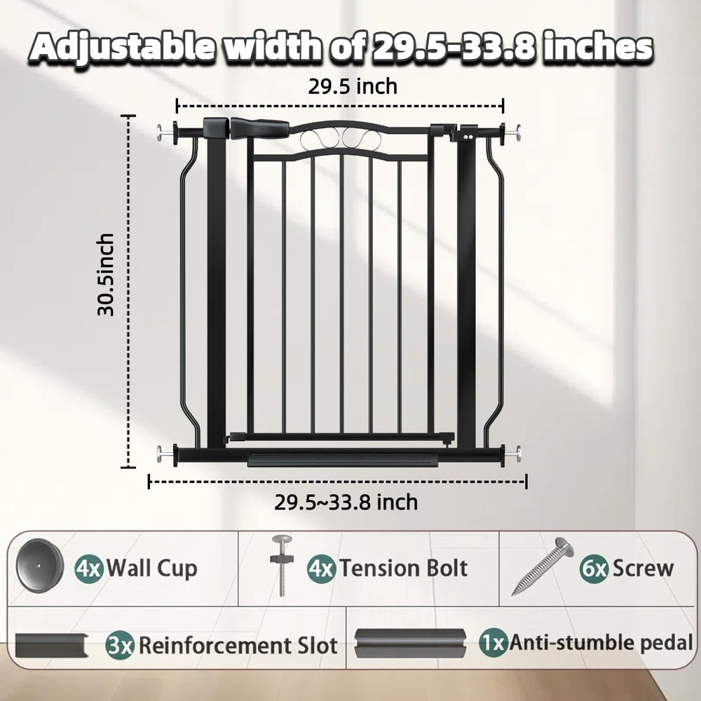 Mornyray baby gate lace design adds elegant style while securing passages.
