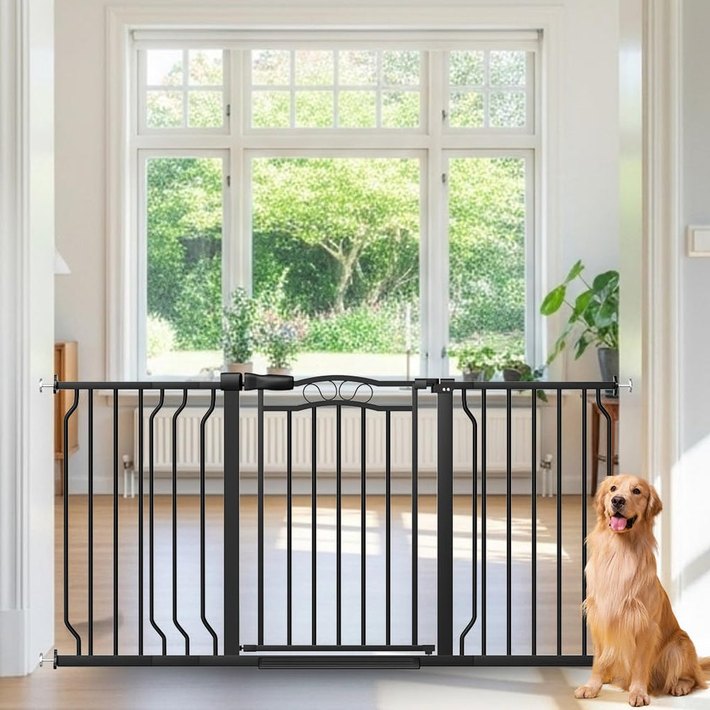 Mornyray black metal gate complements modern interiors.