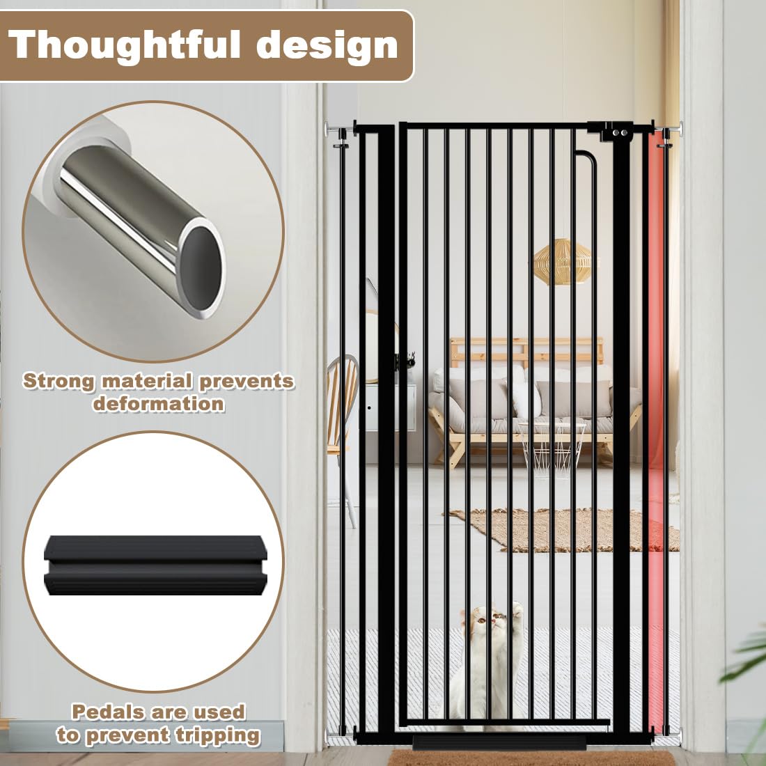 Mornyray durable-steel-construction: rugged steel design for long-lasting pet safety.