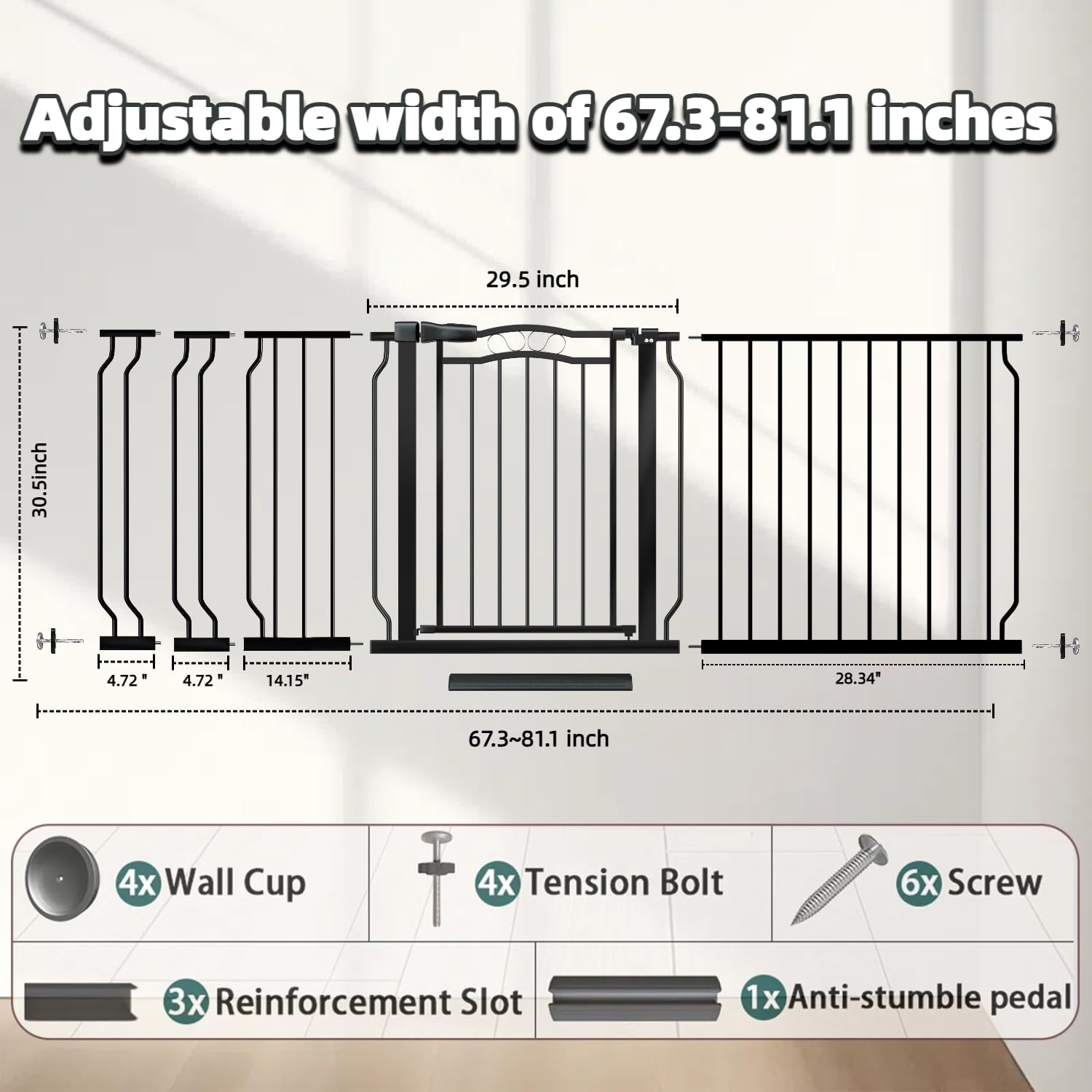 Mornyray pressure-install image shows tool-free setup with no wall damage.