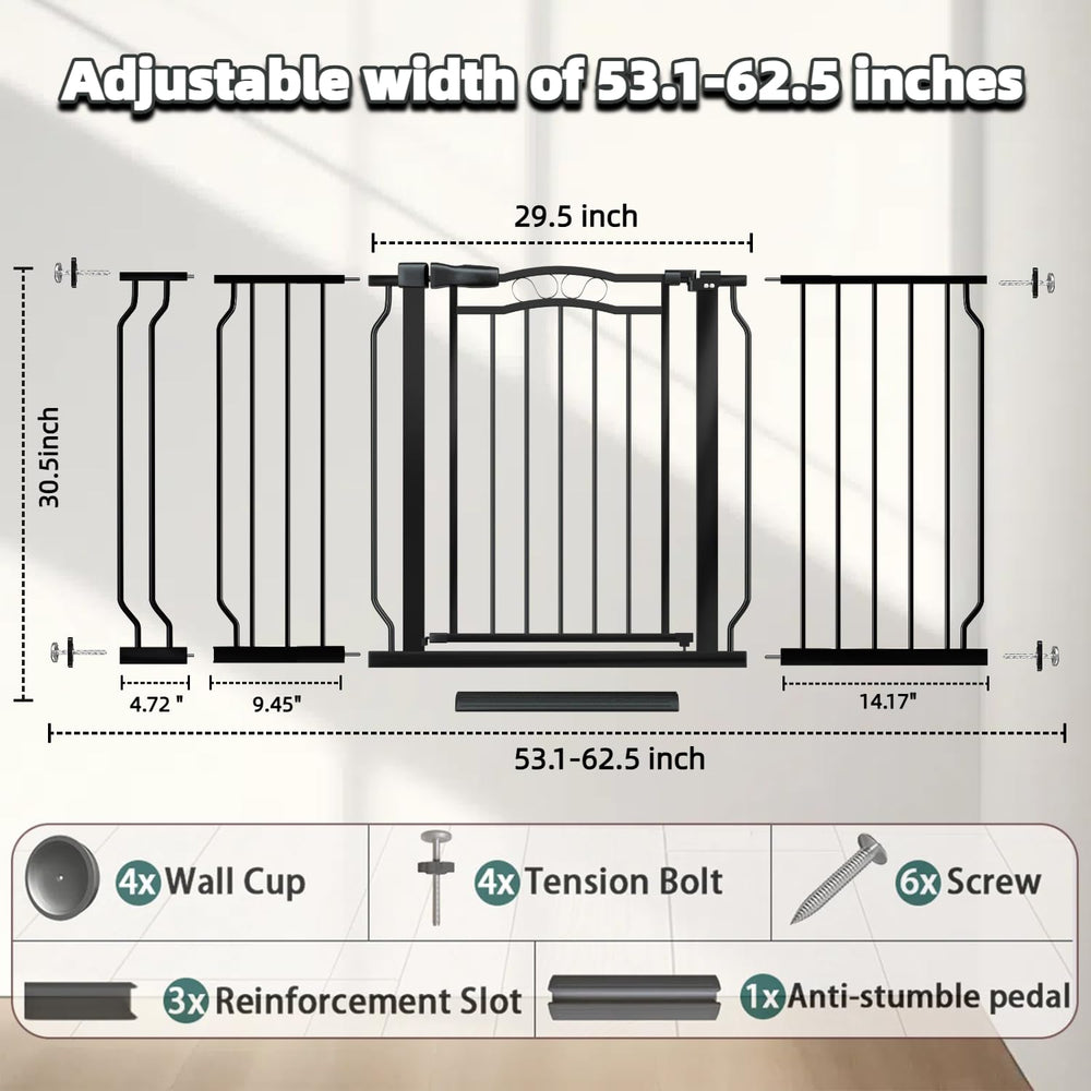 Mornyray gate arch design blends with decor and helps separate pets.