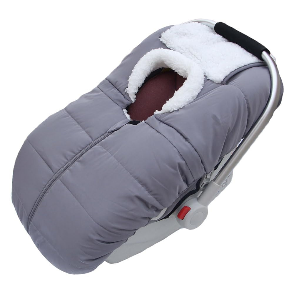Mornyray Winter cover shown with baby inside for cozy winter ride.