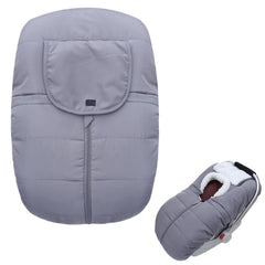Mornyray Winter Baby Car Seat Cover on car seat provides cozy warmth for newborns.