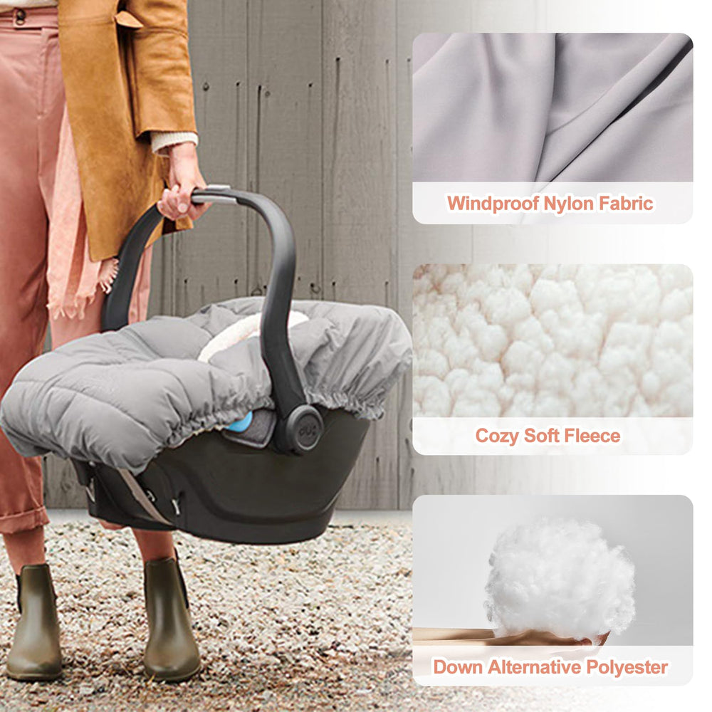 Mornyray Car Seat Cover compatible with stroller use for quick protection.