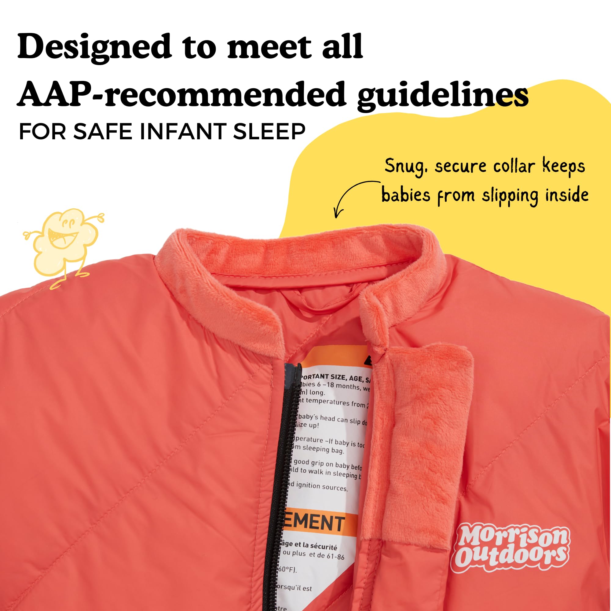 Morrison Outdoors Little Mo 20 bottom-zip sleeping bag enables easy diaper changes.