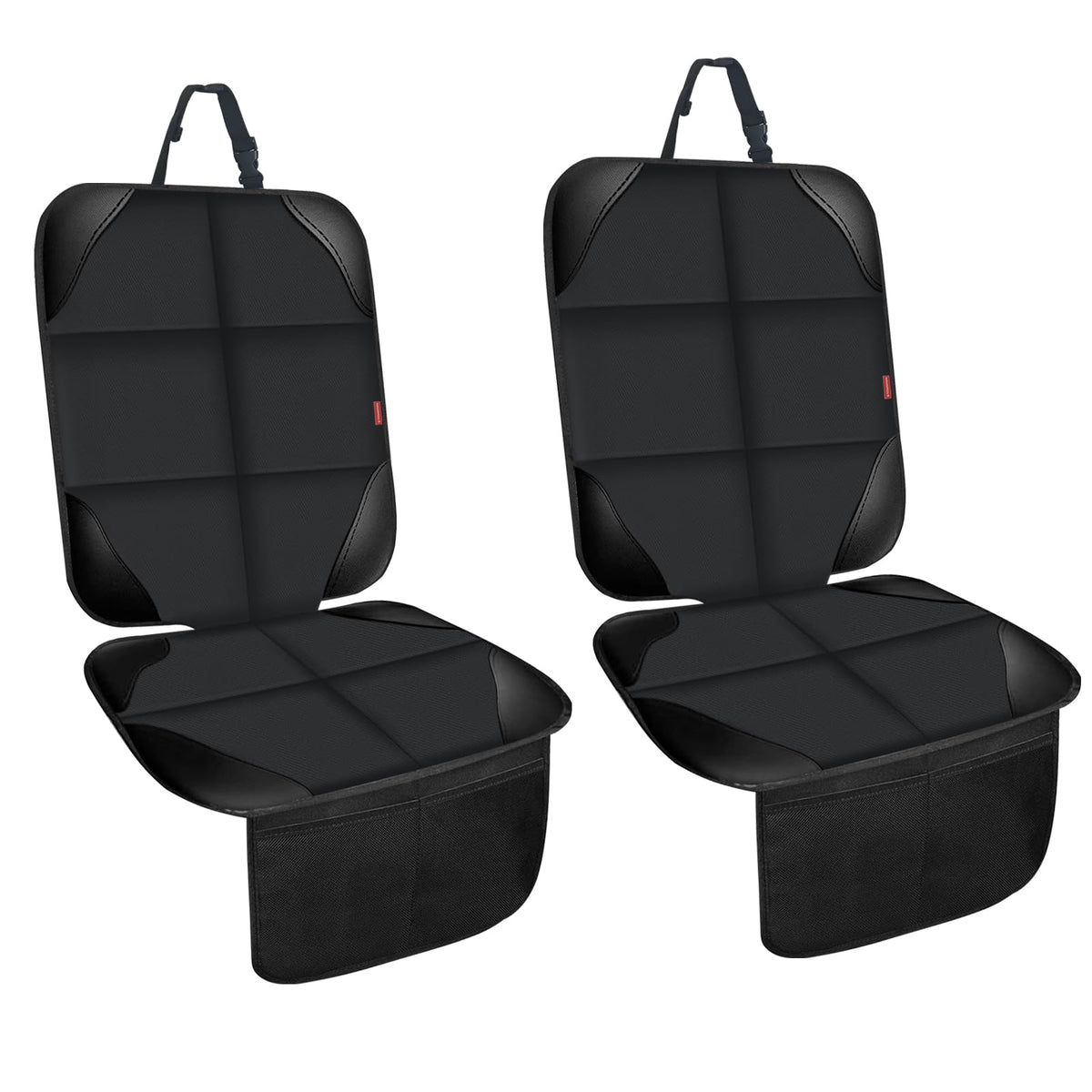 MORROLS car seat protector front view reduces wear and spills during family trips.