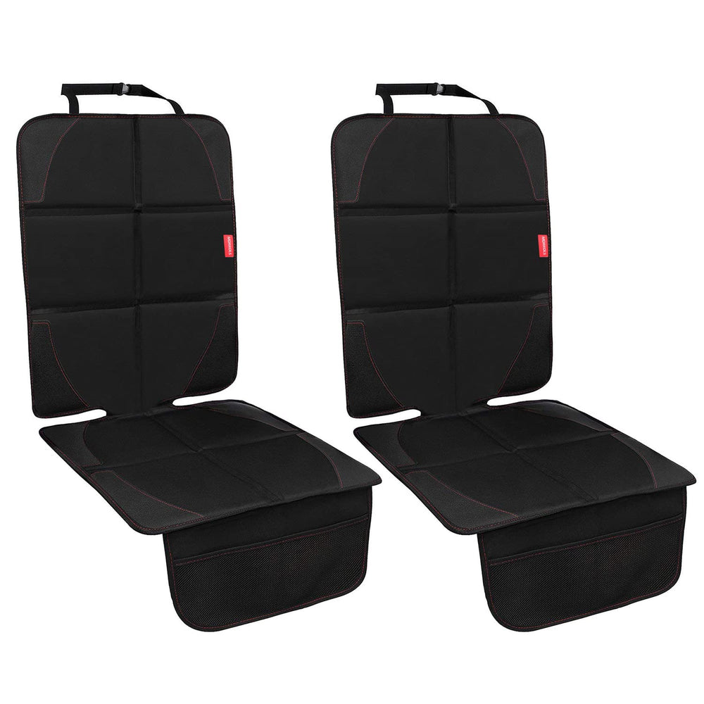 MORROLS car seat protector two-pack top view protects upholstery and fits most seats.
