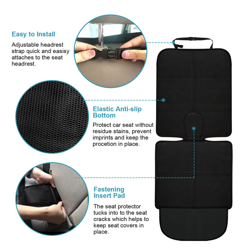 MORROLS car seat protector universal fit works in most vehicles.