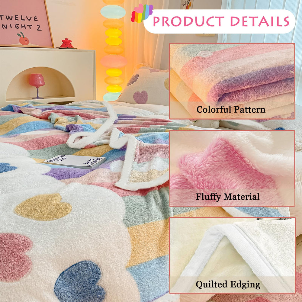 MorroMorn Rainbow Love blanket adds colorful nursery decor and playroom cheer.