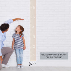Morxy kids-room decor growth chart beige canvas, playful and practical.