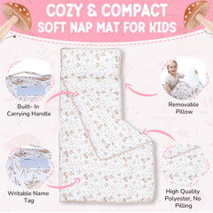 Soft polyester fabric on Morxy nap mat offers cuddly comfort.