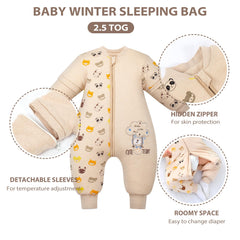 Mosebears 2.5 tog winter model illustrates warm protection for room temps under 70F.