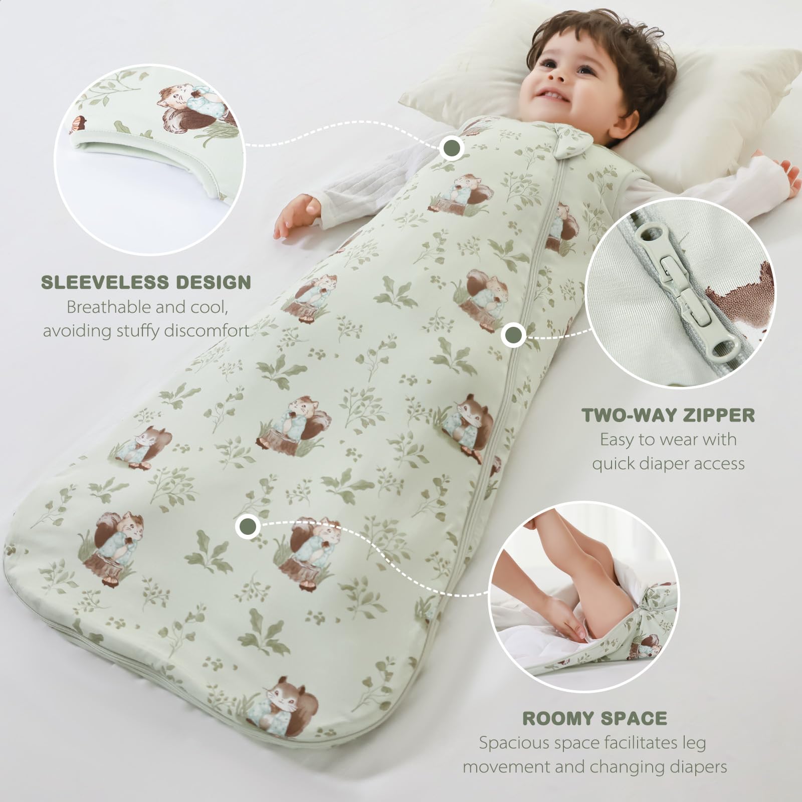 Mosebears bamboo sleep sack ready for machine washing and low temperature drying
