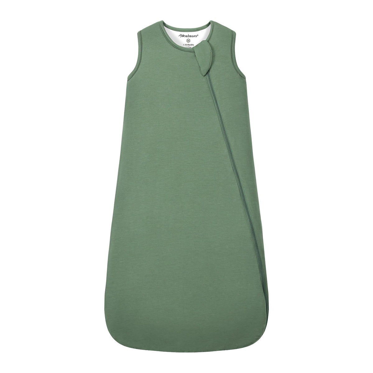 Mosebears bamboo sleep sack front view highlights silky-soft fabric for cozy nights